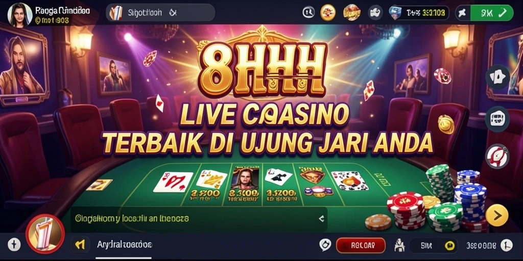 Gameplay Live Casino di 8HHH yang mendebarkan dan interaktif.