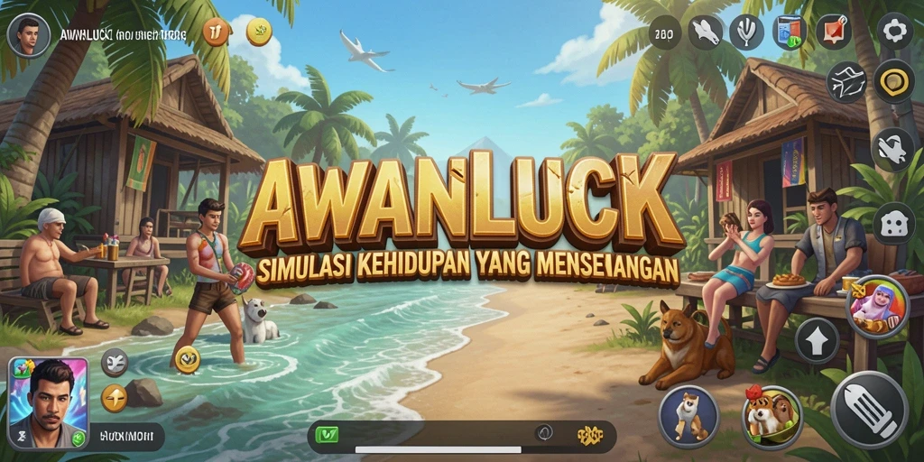 Screenshot menunjukkan gameplay menarik dalam AWANLUCK.