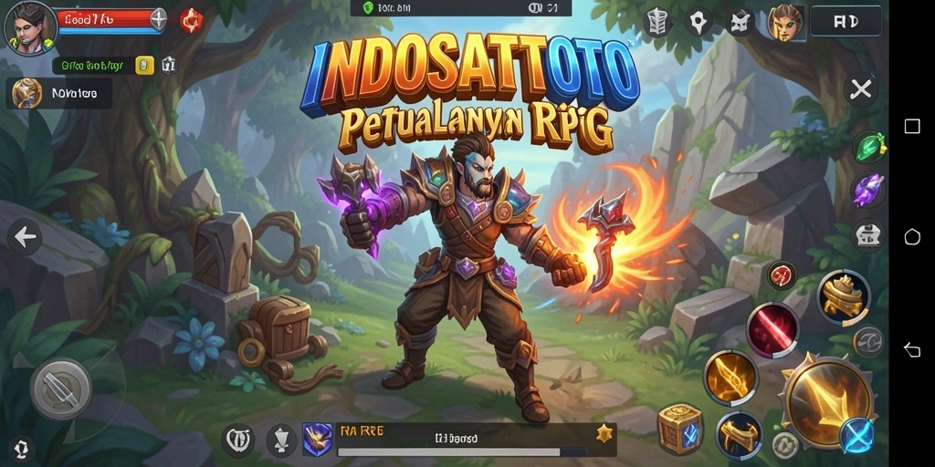 Tampilan gameplay epik dalam dunia RPG yang penuh petualangan.