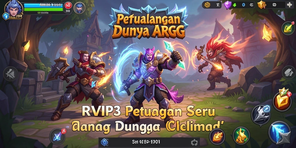 Tangkapan layar menampilkan aksi seru dalam game ARPG RVIP3.