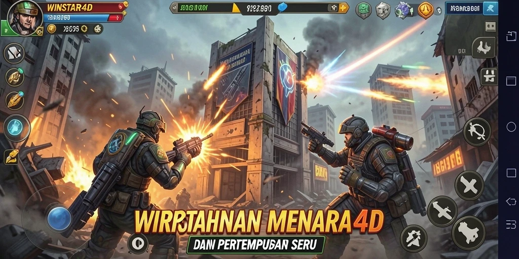 Tampilan gameplay seru dari WINSTAR4D yang menantang dalam Tower Defense.