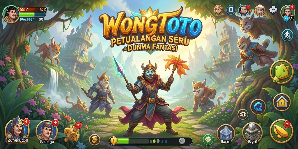 Tampilan utama gameplay WONGTOTO dengan lingkungan petualangan yang memukau.
