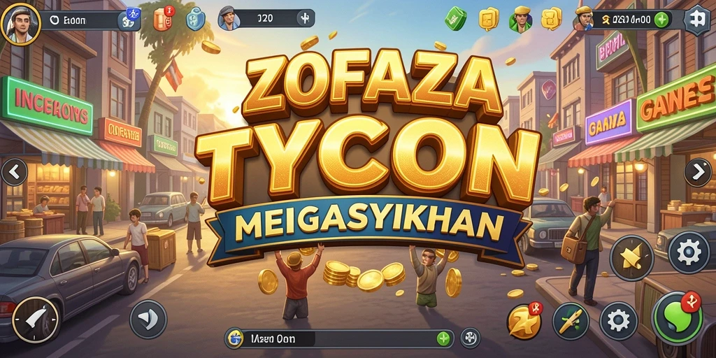 Tangkapan layar gameplay ZOFAZA menunjukkan bisnis yang sedang berkembang.