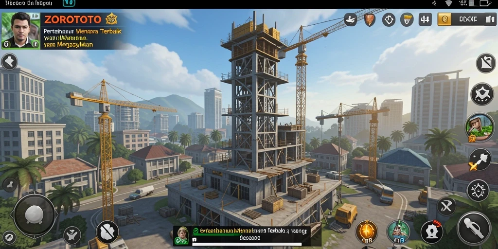 Screenshot gameplay ZOROTOTO menampilkan menara yang siap bertahan.